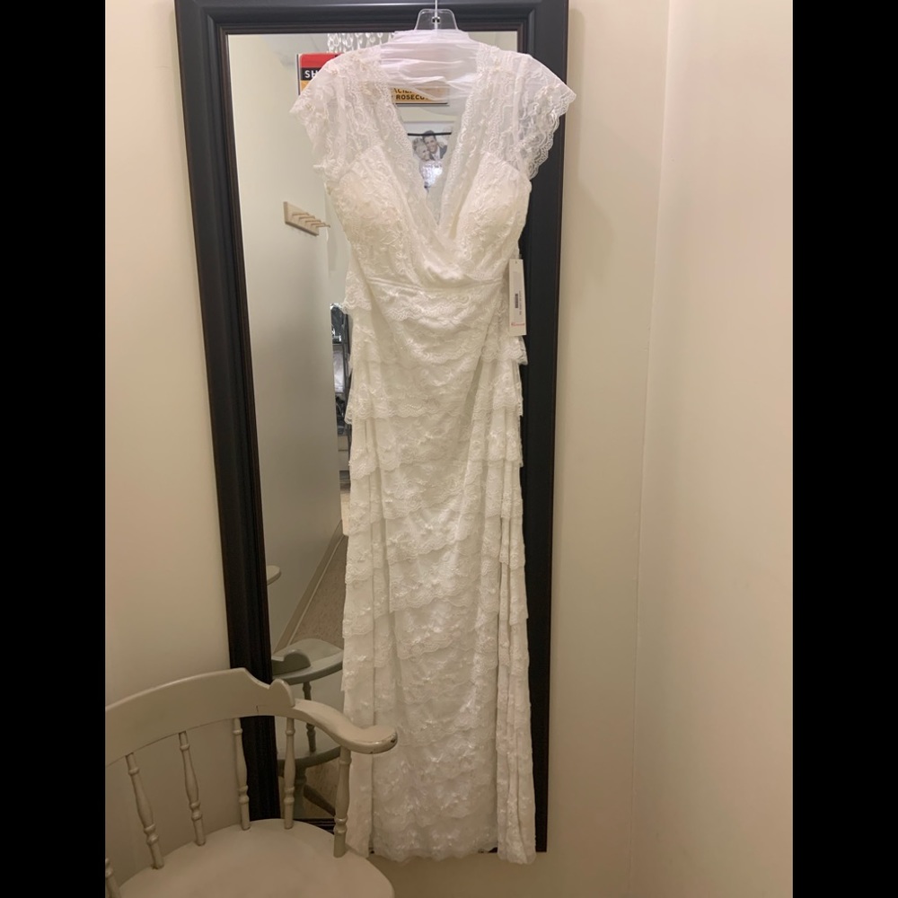 Lace beaded wedding gown